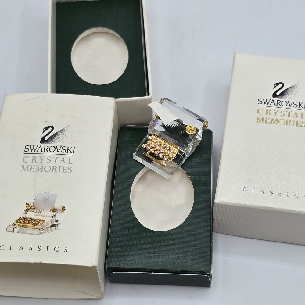 Swarovski 1997 Crystal Memories Typewriter w/ Paper Retired